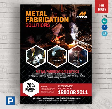 metal fabrication flyer template|Steel Fabrication Services Flyer Images .